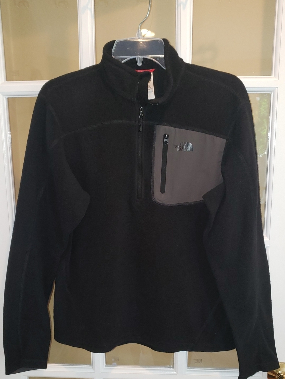 The North Face Black and Gray Fleece 1/4 Zip Sweatshirt Size: S